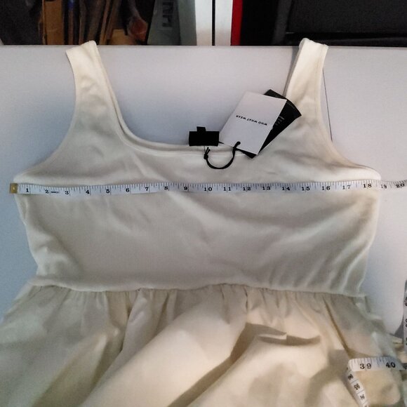 Who What Wear Womens XL White Sleeveless Dress Lower: 100% Cotton - Picture 3 of 12